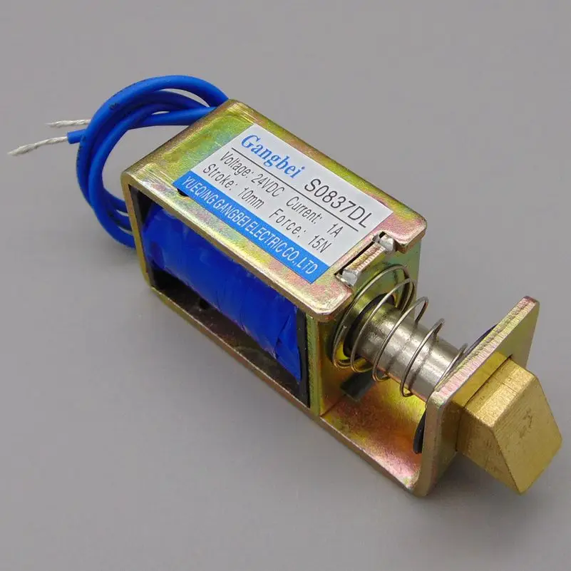 24VDC Gangbei-S0837DL DC12V24V открытый каркас Электромагнит дверной замок сила 15N путешествия distance10 мм замок тип линии электромагнитный переключатель - Цвет: 24VDC