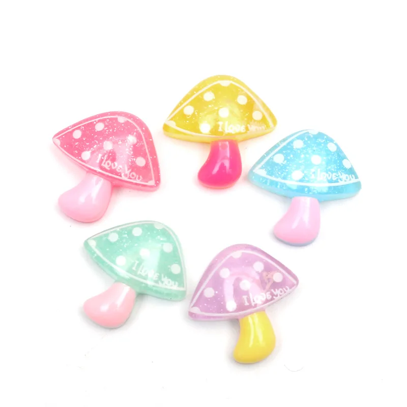 

20pcs Mixed Cute Mushroom Resin Decoration Crafts Flatback Cabochon Embellishments For Scrapbooking Beads Diy Accessories