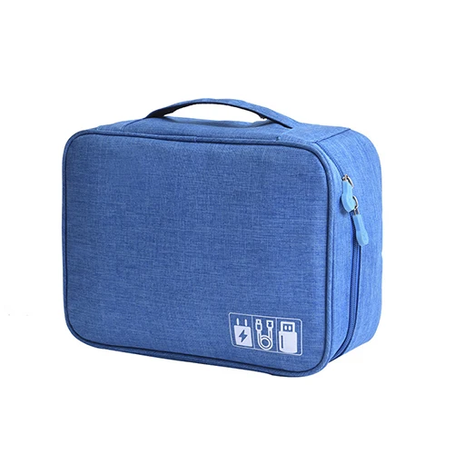 Sky Blue Bag Цифровые сумки для хранения катионные полиэфирные органайзеры на молнии Кабели USB зарядное устройство Внешний аккумулятор пульт дистанционного управления Сумка Портативные Аксессуары - Цвет: Sky Blue Bag