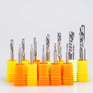 Концевая фреза спиральная SHK, левая фреза AAA 3,175 мм4 мм5 мм6 мм, твердосплавная фреза с ЧПУ для резки, 2 шт.