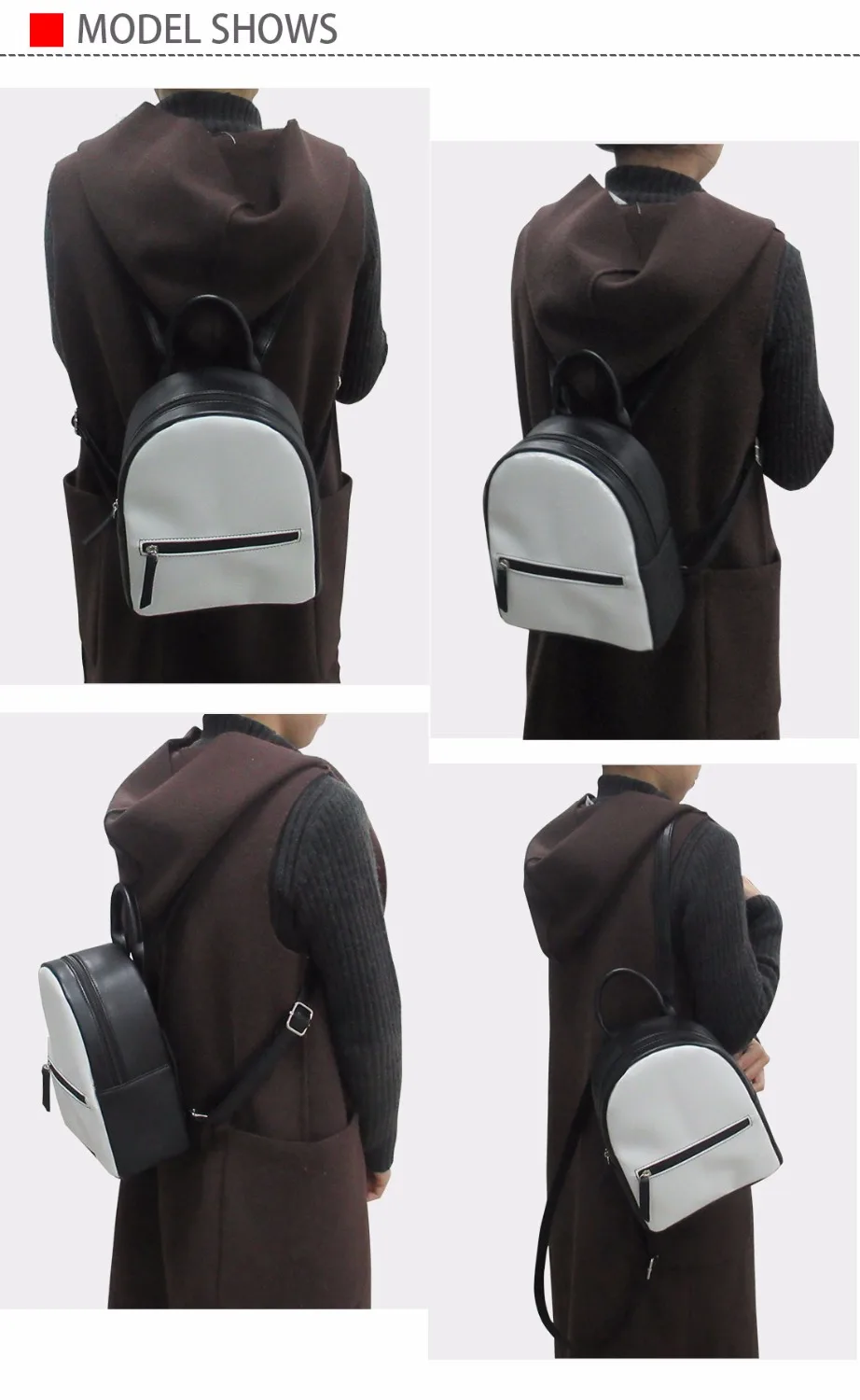 

FORUDESIGNS Women Small Backpacks PU Leather Female Shoulder Bags Floral Embroidery Animal Girls Rucksack Fashion Daily Backpack