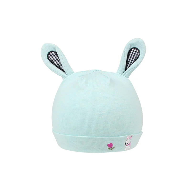 Cotton Newborn Baby Hat With Ears Cartoon Rabbit Soft Beanie Boys Girls Tire Cap Solid Comfortable 2019 | Детская одежда и обувь