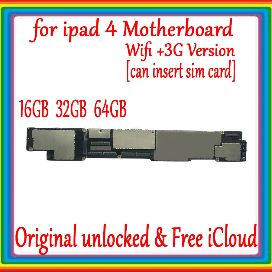 Материнская плата для ipad 4 разблокированная без iCloud материнской платы + полные