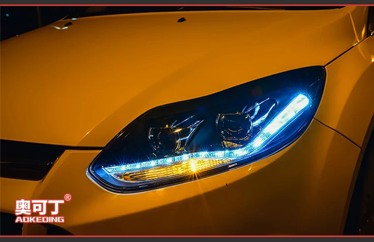 АКД стайлинга автомобилей для Ford Focus 3 светодиодный фары 2012 новая светодиодная фара для Focus LED DRL Bi Xenon объектив высокого ближнего парковка Туман лампа