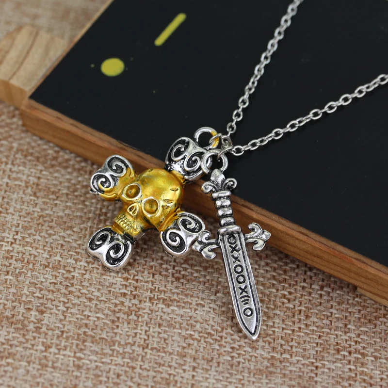 Креативные ювелирные изделия мужские ожерелья с подвесками крест Череп Ожерелье