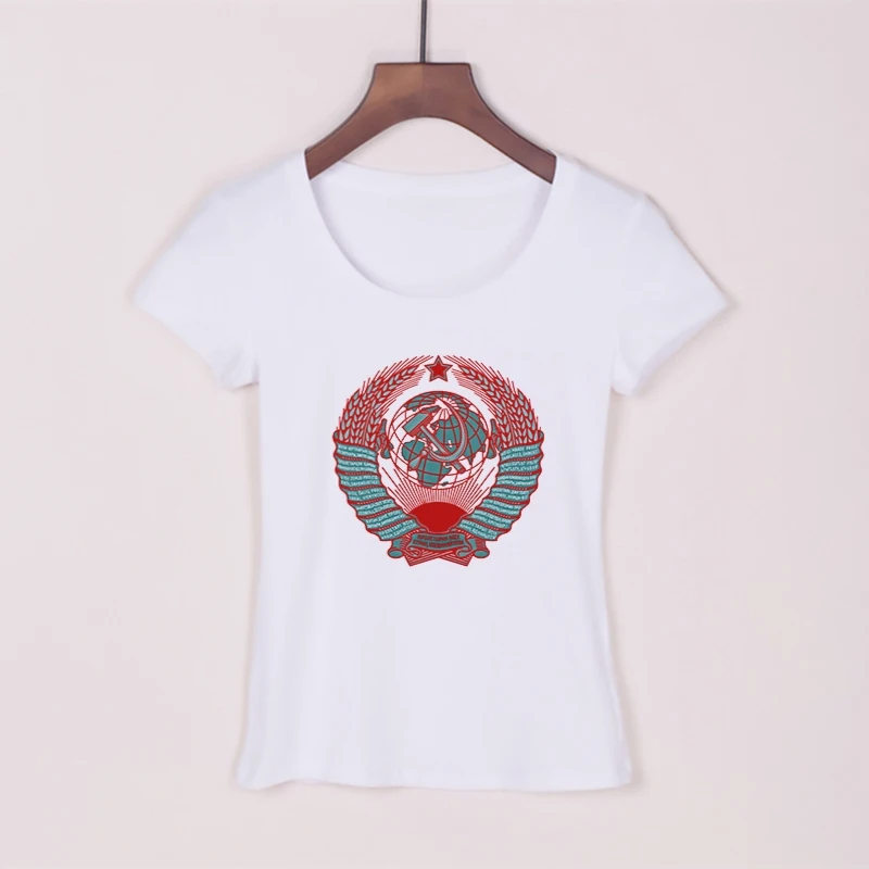 СССР Советская женская футболка в стиле Харадзюку хлопок 2019 летняя забавная