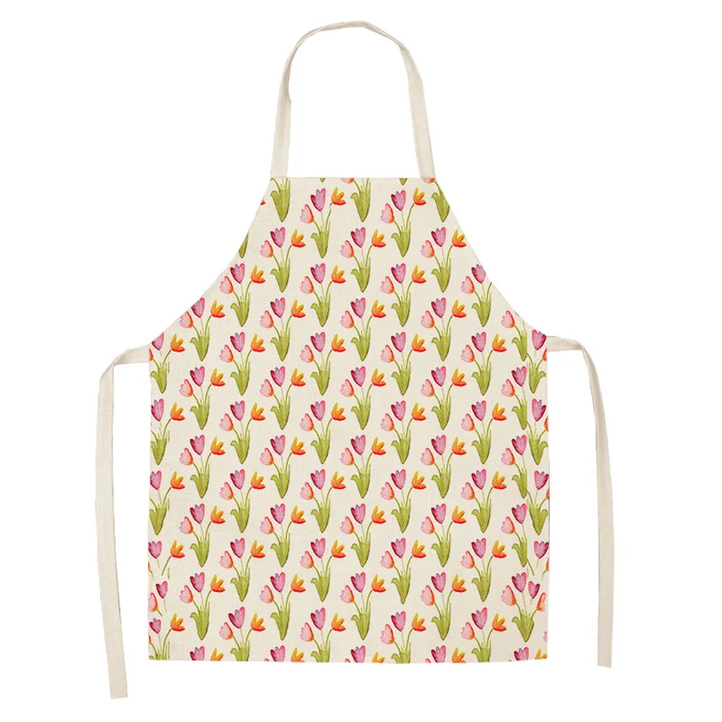 1 шт. Противоударная заданяя узор Кухня женские фартуки из хлопка и льна без