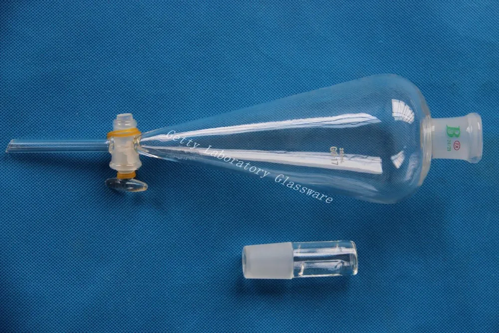 Пириформная разделительная Воронка 250 мл с прямым наконечником для капельного