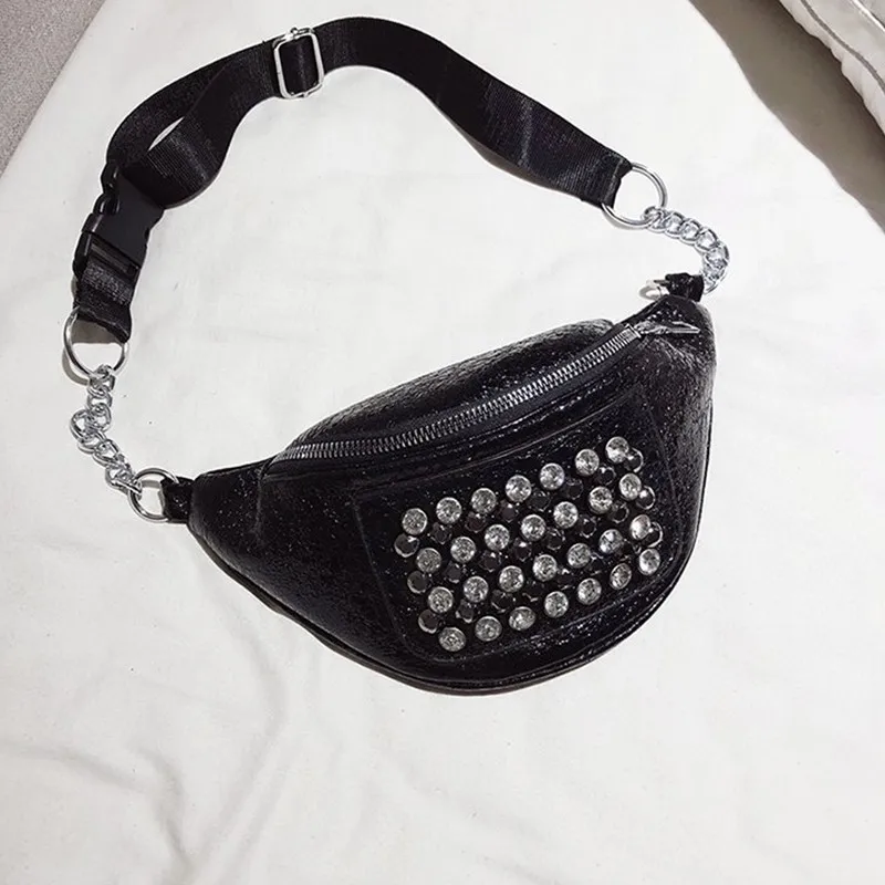 Новинка 2019 Сумка с заклепками Женская поясная сумка модный бюстгальтер в