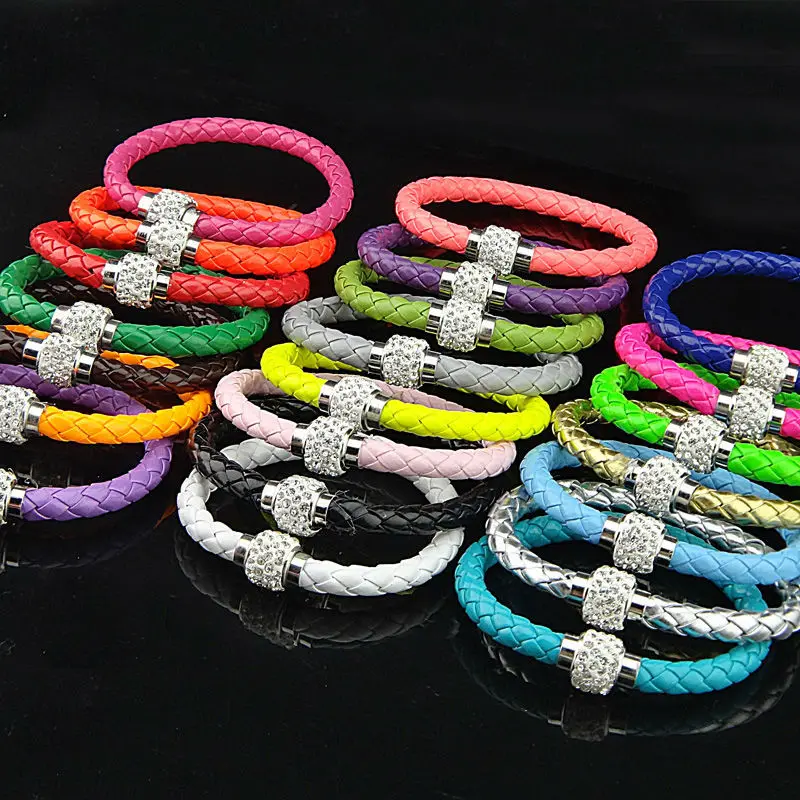 Новинка кожаный браслет смешанных цветов Браслет-манжета в стиле панк с