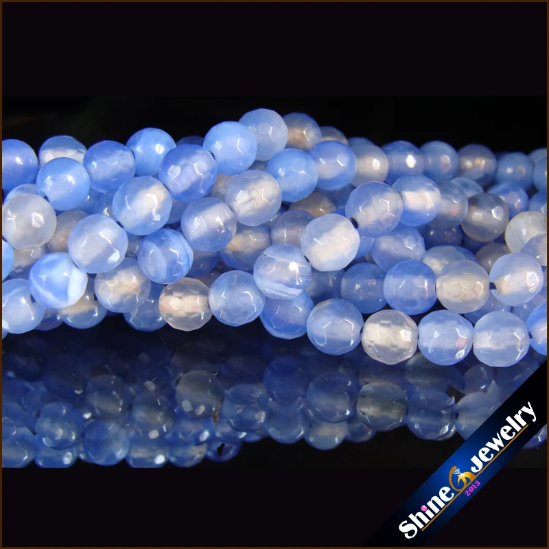 Оптовая продажа 6 мм ярко-голубые блестящие круглые бусины размером 15 дюймов