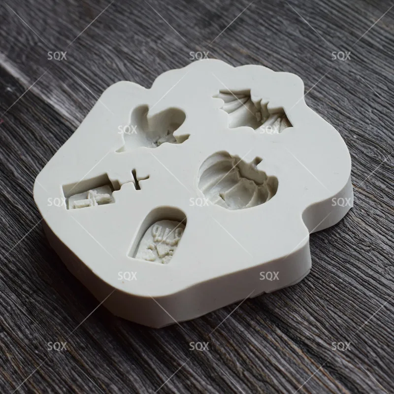 Хэллоуин силиконовая форма для шоколада выпечки прессформы инструменты