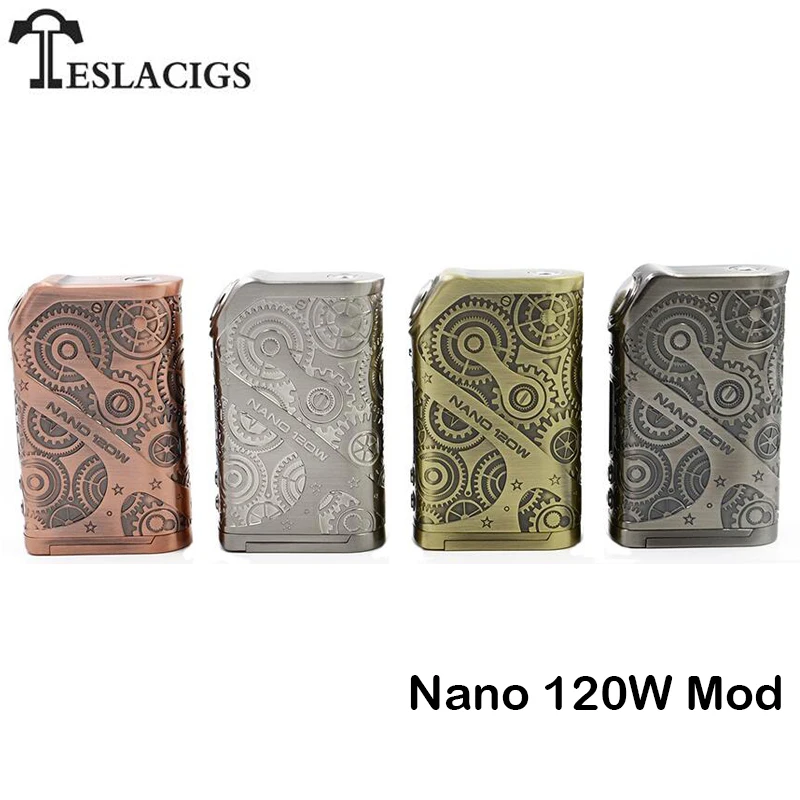 Оригинальный Teslacigs Nano VW APV коробка мод Vape 120 Вт Tesla поддержка RTA/RDA/RDTA/бак RBA