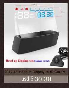4F дисплей HUD автомобильный проектор OBD II EOBD система оборотов в минуту расход топлива с ручным переключателем дисплей автомобиля