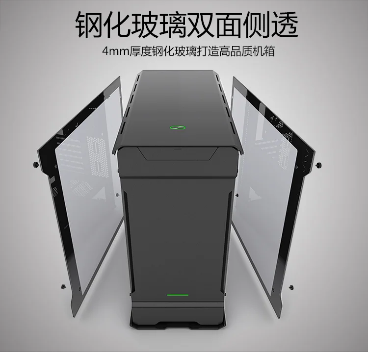 PHANTEKS 515ETG серебристый/черный двусторонний чехол для компьютера из закаленного стекла с водяным охлаждением