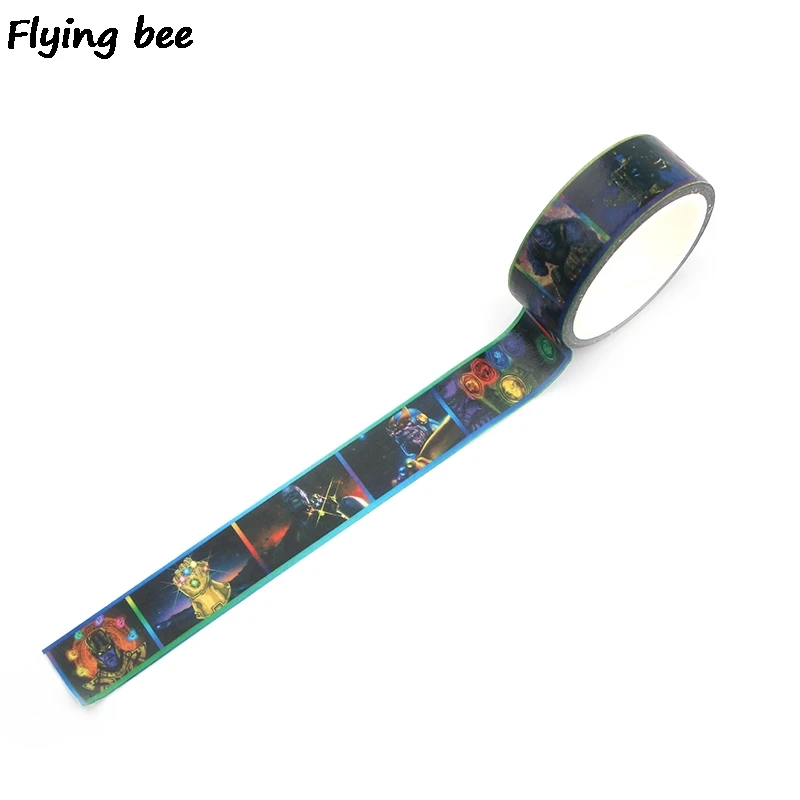 Flyingbee 15 мм X 5 м Бумага васи лента танос панк клейкая лента DIY Скрапбукинг стикер герой для мужчин маскирующая лента X0342