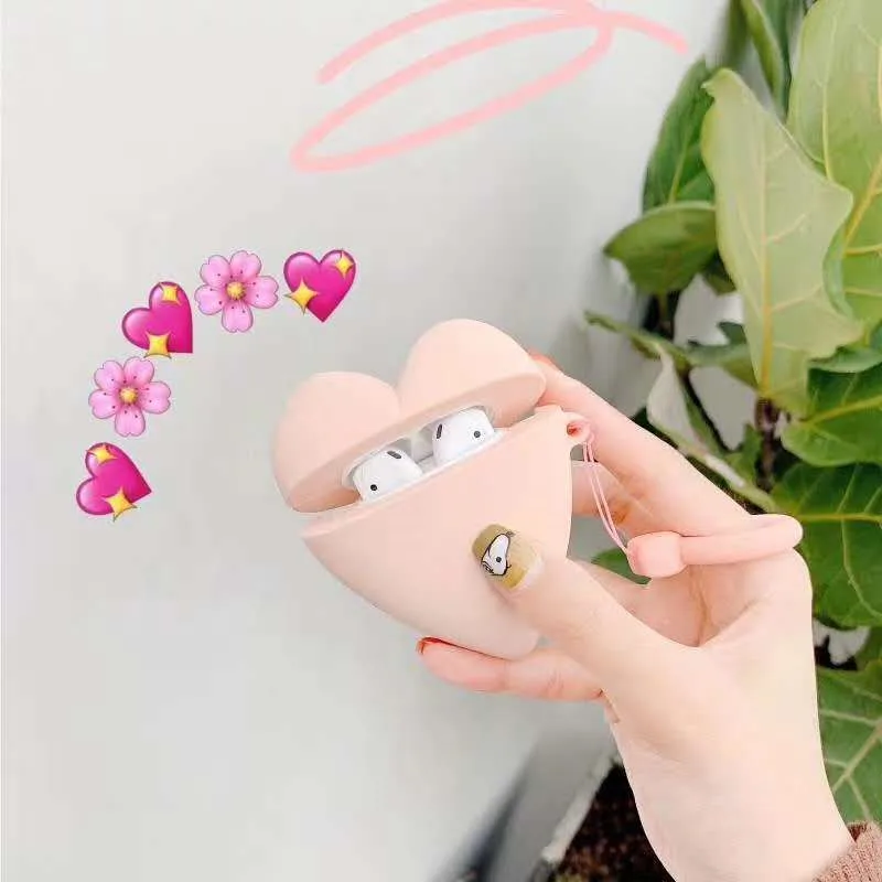 pink heart Милый мультяшный слон Dumbo наушники гарнитура Аксессуары Силиконовый чехол для Airpods беспроводной Bluetooth сумки для гарнитур - Цвет: pink heart