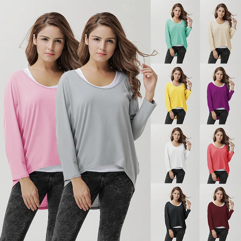 2019 Spring Womens Cotton Tee T Shirt Nine Quater Sleeve O-Neck T-shirts Tops Plus Large Size Female Tshirt 9 Colors New Arrival | Женская
