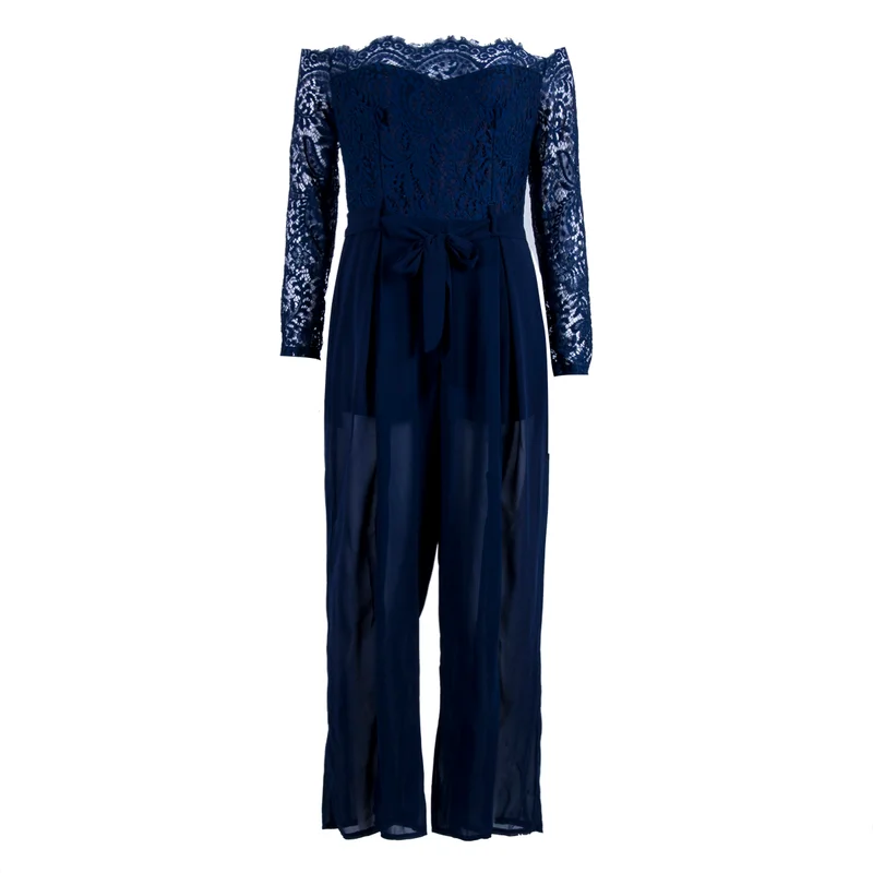 ZOGAA женские сексуальные белые кружевные Длинные Комбинезоны Формальное вечернее