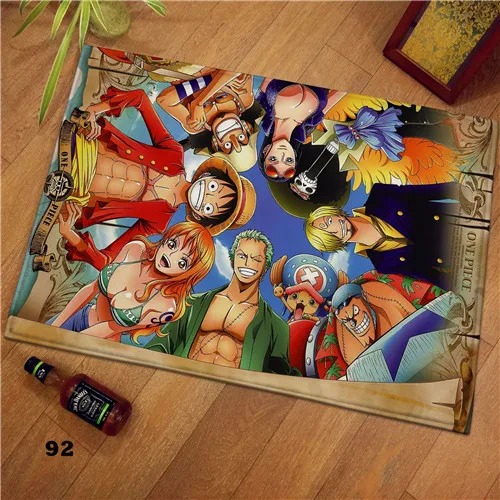 Style 14 Аниме Луффи one piece Team Коврик для двери кружка манга плюшевый напольный ковер для комнаты коврик нескользящий коврик косплей подарок - Цвет: Style 14