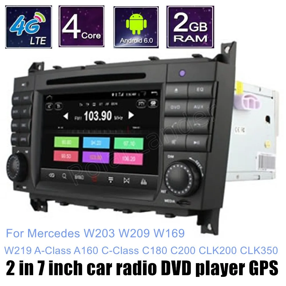 4G LTE 2G Автомобильный dvd плеер GPS для M/ercedes B ENZ W203 W209 W169 W219 A Class A160 C C180 C200 CLK200 CLK350 Радио