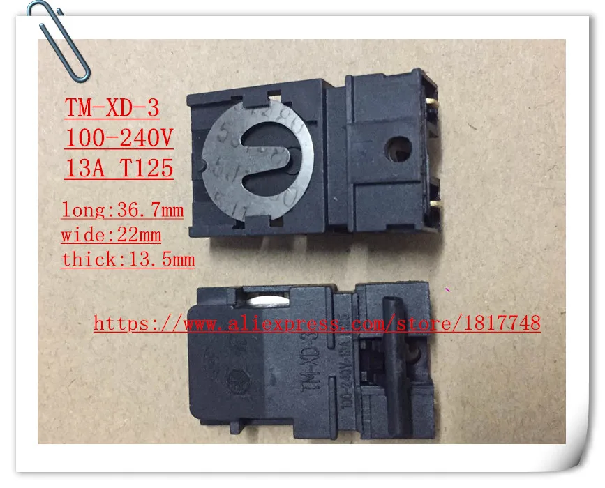 Чайник с переключателем Электрический чайник термостатом TM XD 3 100 240 В 13A T125 36 мм * 22