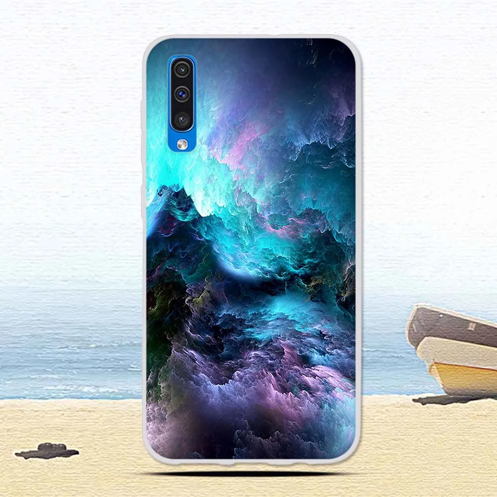 Чехол для Samsung Galaxy A50 A 50 цветной защитный чехол с принтом кота Мягкие силиконовые