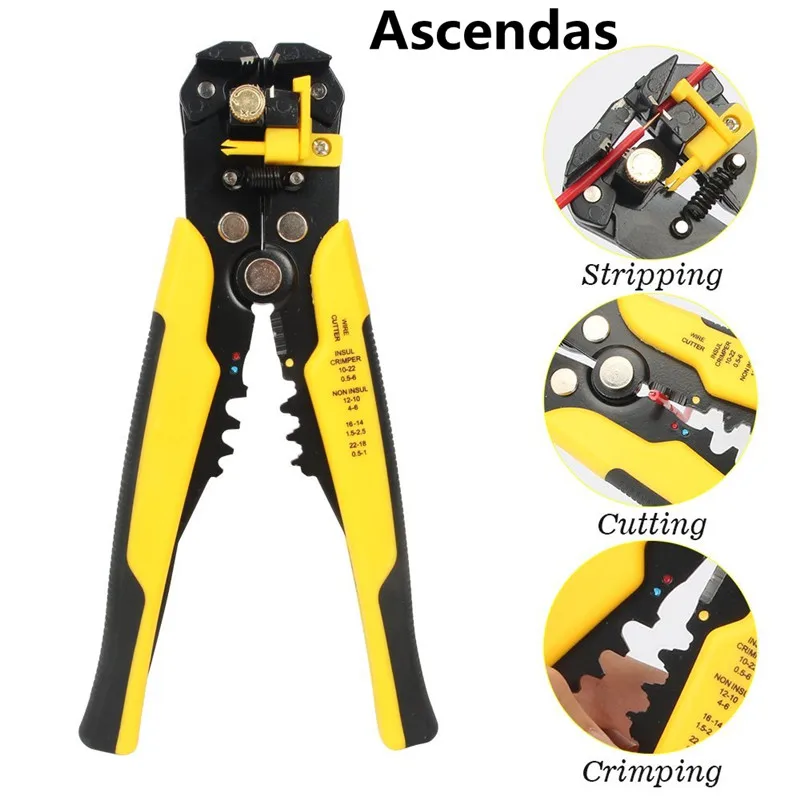 

3 in 1 Multi-functional Crimping Tool Auto Crimping Pliers Cutting & Pressing Wire Stripper Self Adjusting Electrician Tool