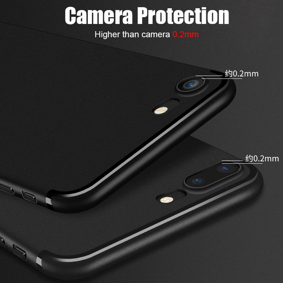 Мягкий тонкий чехол KOLPLER для iphone 7 мягкий матовый из ТПУ ударопрочный чехол-бампер