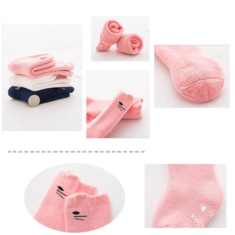 3 пар/лот новые зимние хлопковые теплые детские носки утепленные махровые