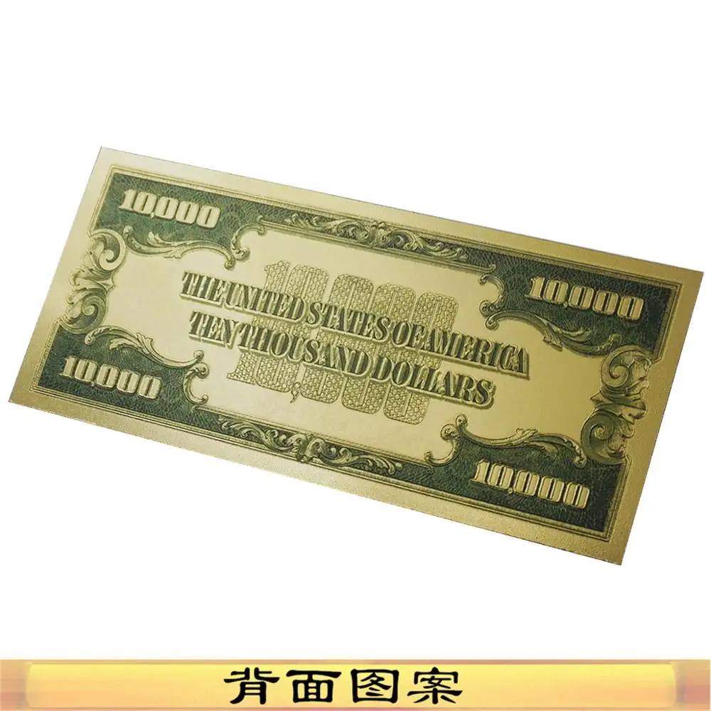 10000 долларов США золото фольги купюр пластиковые банкноты ремесло невалютные
