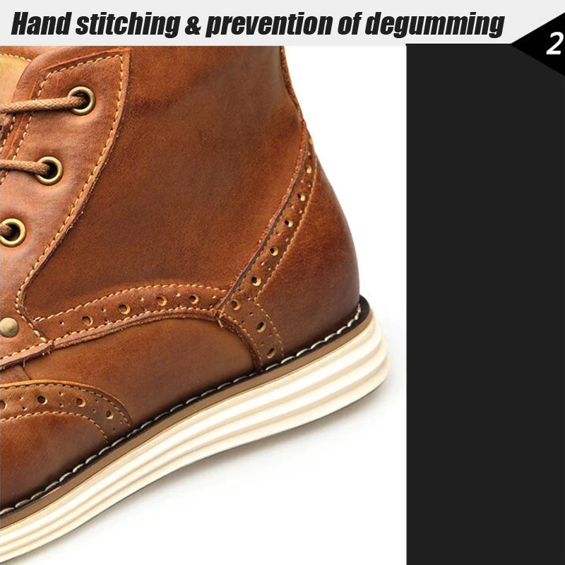 Мужские ботинки из натуральной кожи ZFTL черные повседневные воловьей на шнуровке