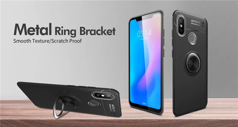 MAKAVO для Xiaomi Redmi Note 6 Pro Чехол с кольцом на палец мягкий силиконовый чехол на заднюю панель для Xiaomi Redmi 6 Pro Чехол для телефона s