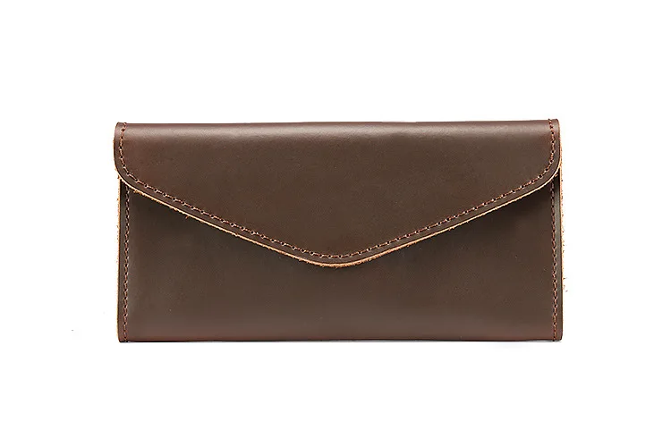 Винтажные Длинные мужские кошельки из коровьей кожи, мужской кошелек с застежкой, Роскошный дизайнерский мужской кошелек для телефона, сумка для денег коричневого цвета