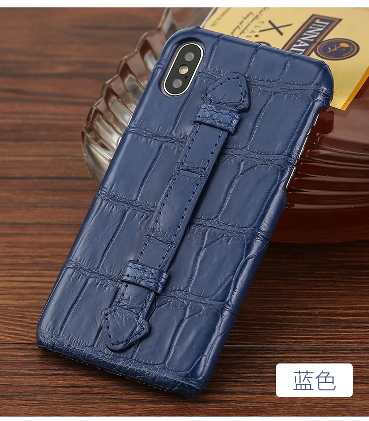 Роскошный чехол для iPhone X XS XR 8 Plus 11 PRO MAX Натуральная крокодиловая кожа с кронштейном на ремне задняя крышка