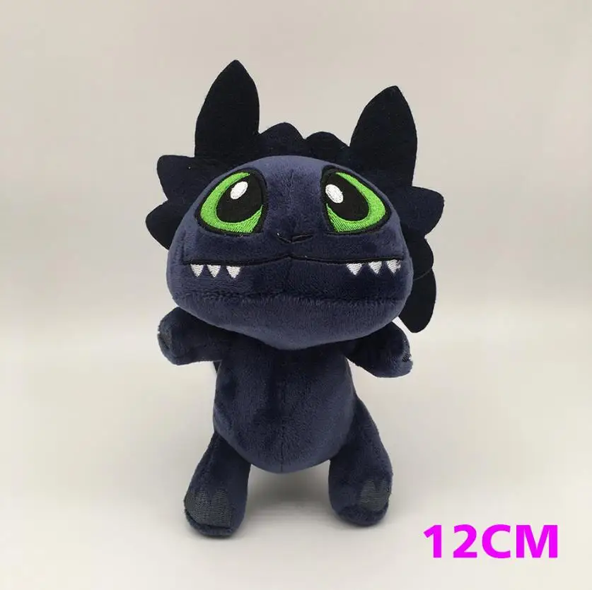 12CM black 1 шт. 12-20 см маленький беззубик, ночная фурия, плюшевые игрушки, как приручить дракона 3, мягкая плюшевая игрушка, кукла, подарок на день рождения ребенка - Цвет: 12CM black