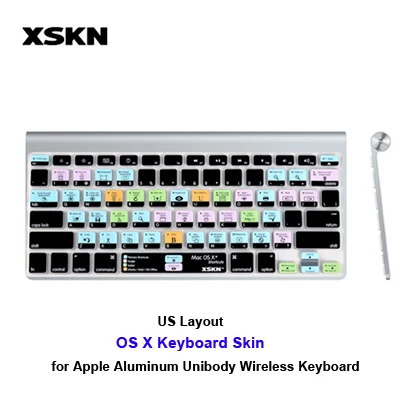 Aluminum US OS X XSKN для беспроводной клавиатуры Apple, для Apple, для Apple, Премиум Pro CC, силиконовый ярлык, покрытие для клавиатуры/Bluetooth, Волшебная клавиатура - Цвет: Aluminum US OS X