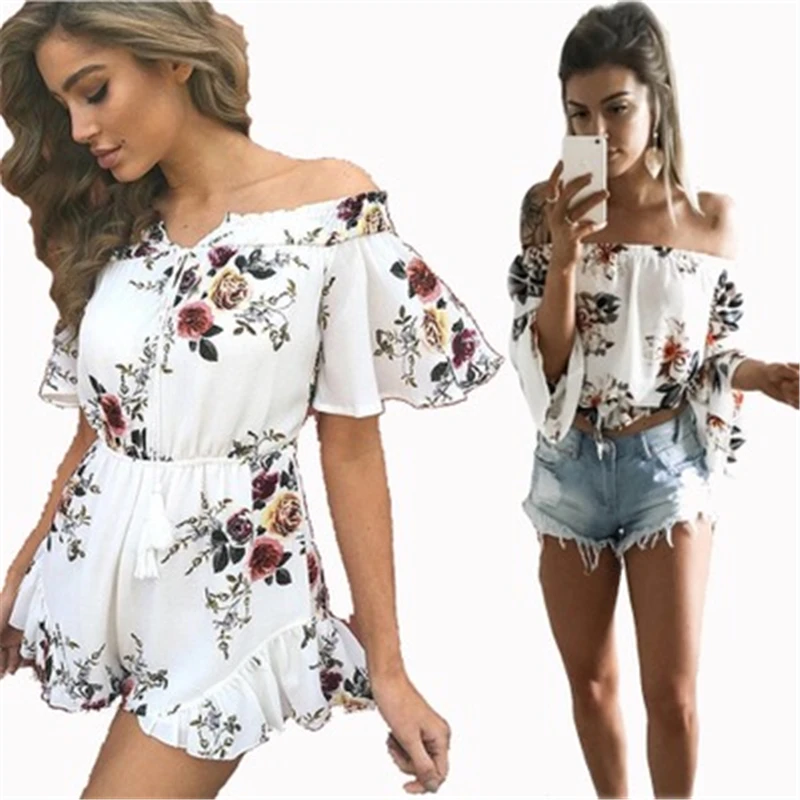 Качественные сексуальные модные костюмы шорты и блузка Комбинезоны Женский