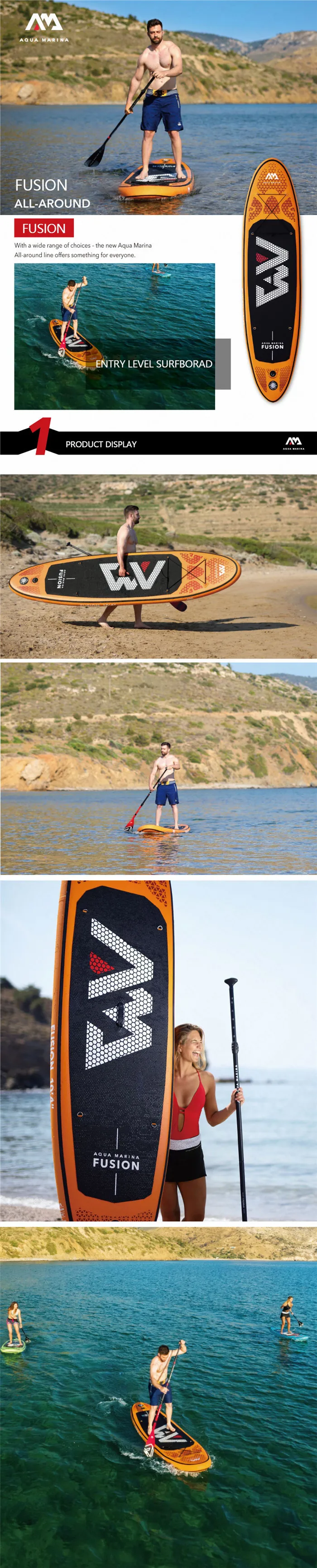 Аква-Марина Fusion 315*76*15 см стоьте вверх весло доска надувная Sup-Board Доска для серфинга