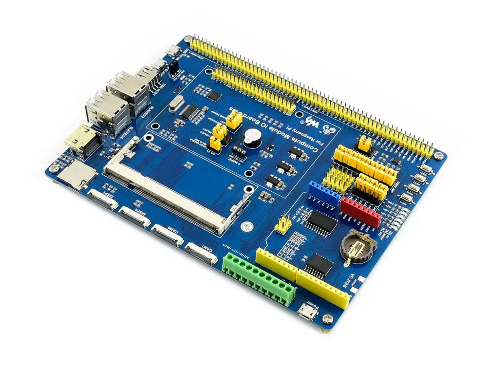 Макетная плата Compute Module IO Board Plus совместима с компьютерным модулем board V3 а также