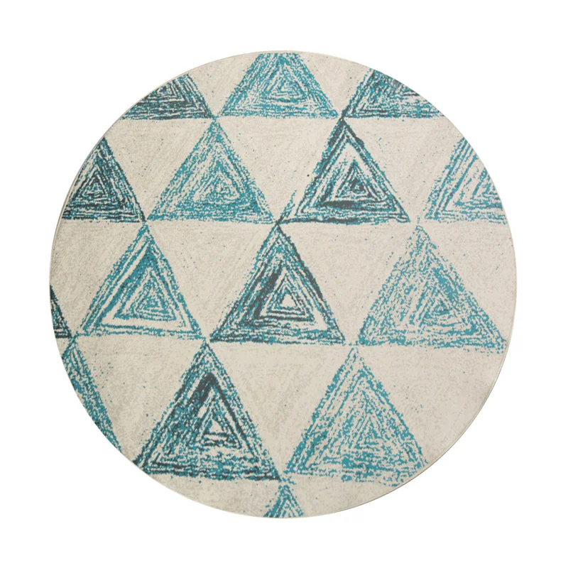 Современный стиль белый геометрический микс синий ковер 160*160 см для гостиной