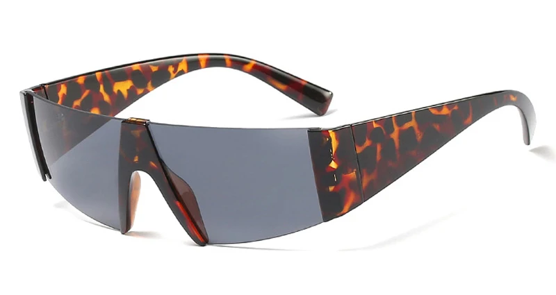 leopard with balck Kachawoo, модные солнцезащитные очки без оправы, леопардовые, женские, полуоправа, солнцезащитные очки, мужские, черные, белые, женские, летние - Цвет линз: leopard with balck