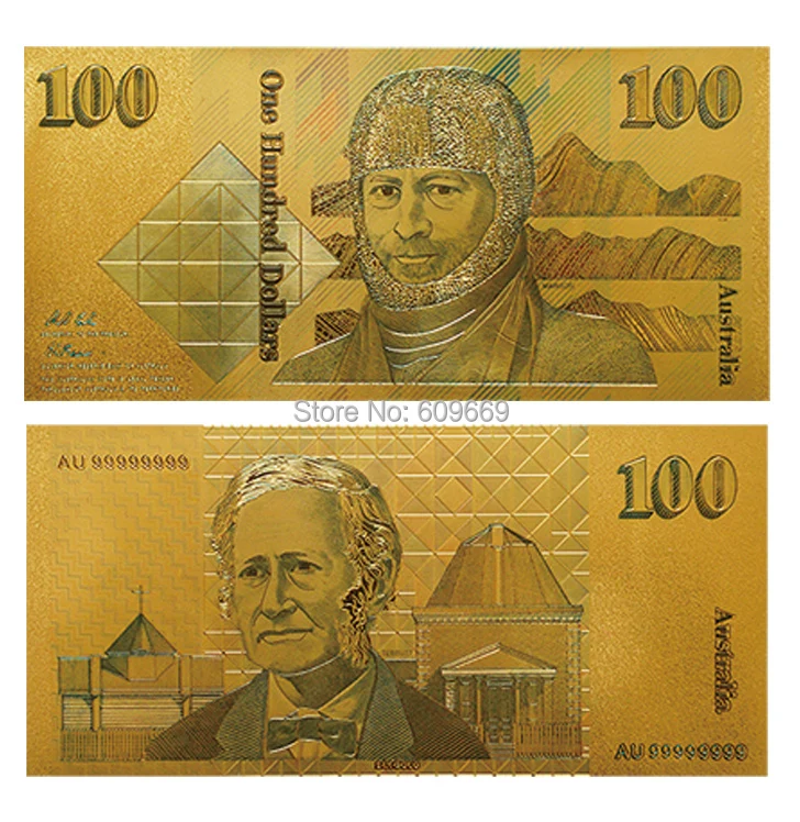 Лучший продавец австралийские старые деньги 100 фунт в красочных чистых золотых