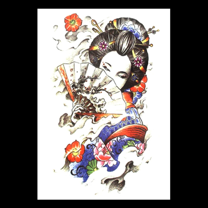 SHNAPIGN японская гейша Временные татуировки боди-арт флэш тату стикер s 21*15 см