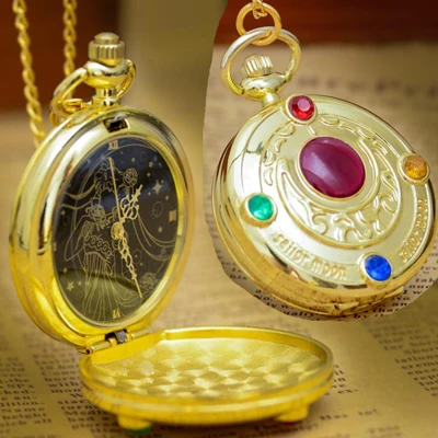 (1075) Новые Искусственные Карманные часы Аниме Сакура Сейлор Мун диаметр 4 см|moon