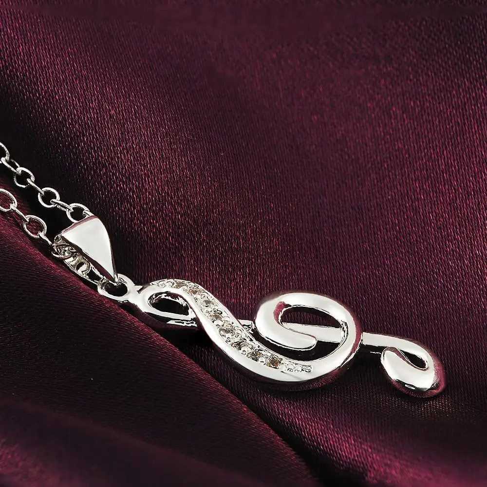 New Plated silver classic charm musical notes necklace favorite fashion jewelry direct factory price free shipping LN011 | Украшения и