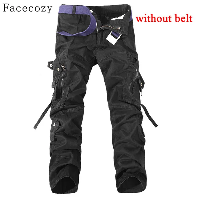 black Facecozy мужские осенние военные уличные брюки мужские ветрозащитные свободные стильные охотничьи спортивные брюки размера плюс - Цвет: black