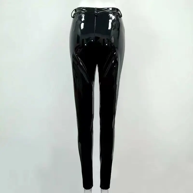 Черное боди с кожаными штанами комплект из 2 предметов|piece set|2 piece set2 pants sets |