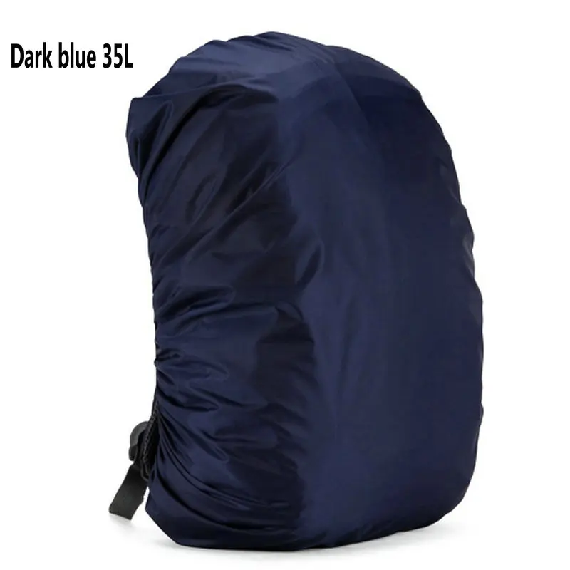 Dark blue 35L 1 шт. ультралегкий рюкзак водонепроницаемый чехол 35-45L универсальные сумки для альпинизма для улицы дождевик внутри серебряное поливочное покрытие - Цвет: Dark blue 35L