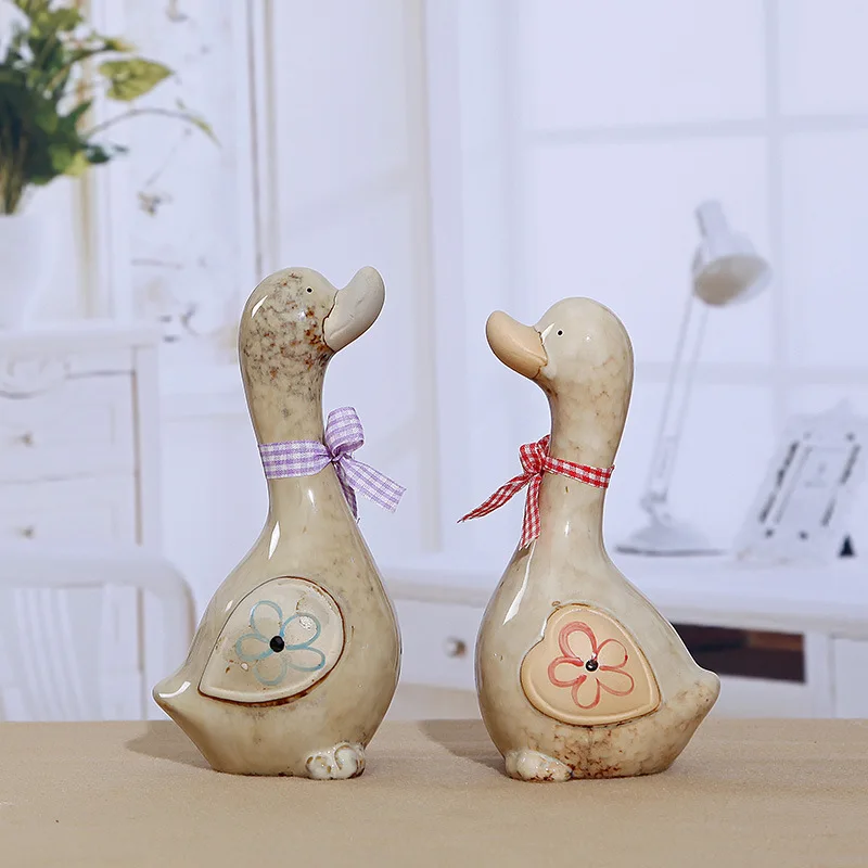 2 шт./партия керамические утята для домашнего декора|figurines lot|figurine home decorfigurine decoration